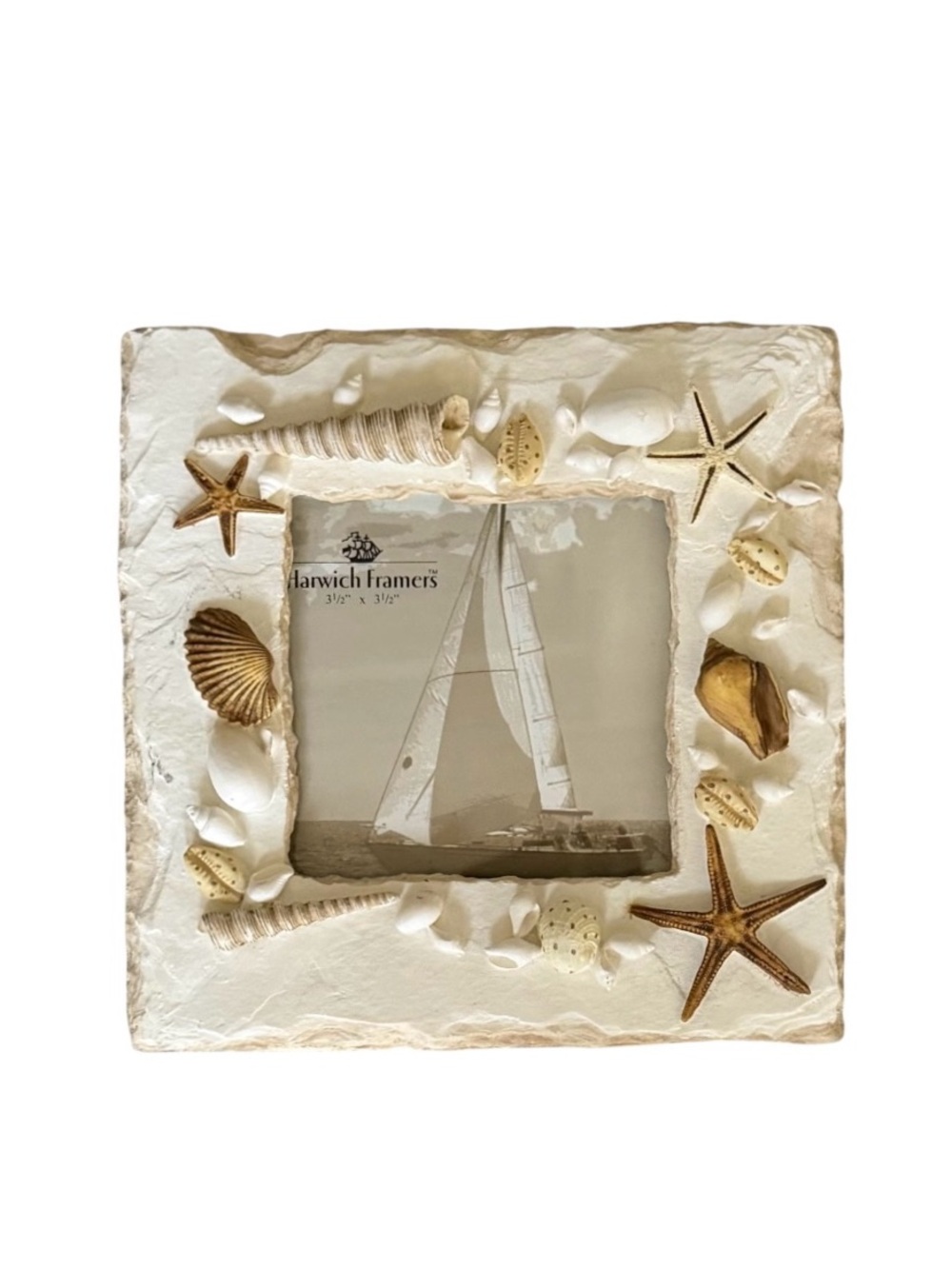 Harwich Framers Coastal Sea Shell Resin Photo Frame 3.5x3.5